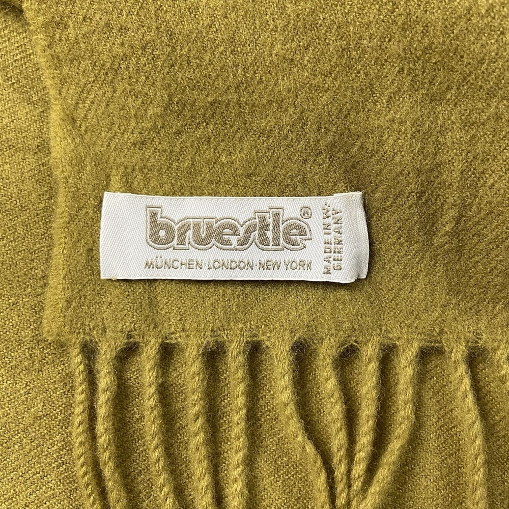 Bruestle 100% Wool Scarf Wrap 17"x66" Green Quiet Luxury Minimalist Chic Forest - Picture 4 of 8